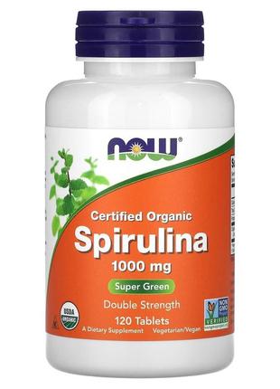 Спіруліна органічна now foods сertified organic spirulina 1000 мг 120 таблеток