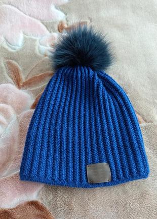 Женские аксессуары 💙 зимняя двойная вязаная шапка #