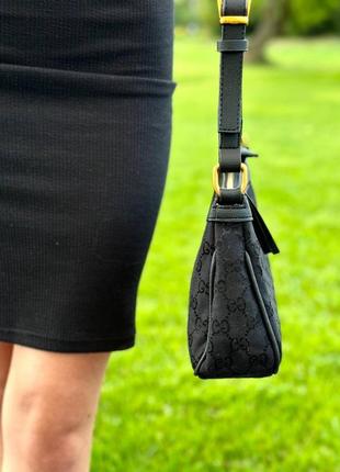 Жіноча сумка gucci aphrodite shoulder bag grey \ black2 фото
