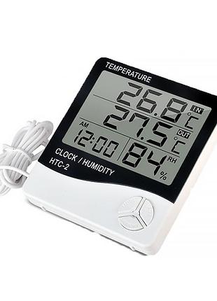 Метеостанція htc-2 з виносним датчиком температури з аналізатором вологості white