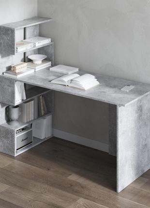 Компьютерный стол vays современный письменный с полками слева m-24