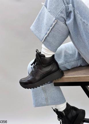 Зимові натуральні кросівки хайтопи гарної якості , 4356