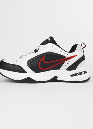 Nike air monarch білі з чорним та червоним 41