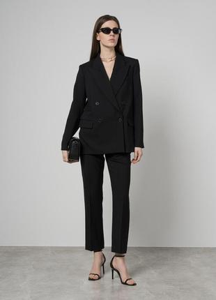 Базовий чорний двобортний піджак блейзер від vero moda з масивними плечиками