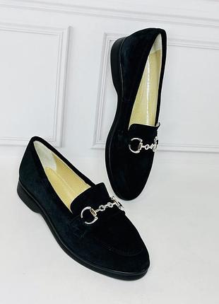 Лофери натур замш/шкіра/лак чорні під замовлення 36-43р всі кольори