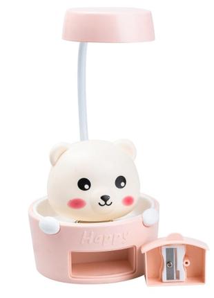 Дитяча настільна лампа cute pets з точилкою для олівців.3 фото