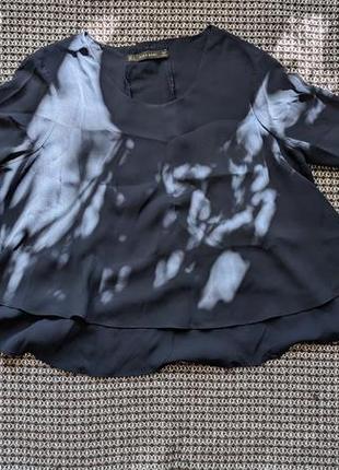 Блузка zara, темно-синя