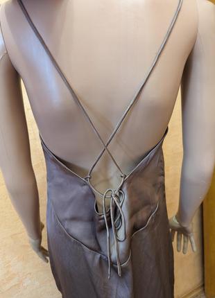 Платье сатиновое комбинация открытая спинка8 фото