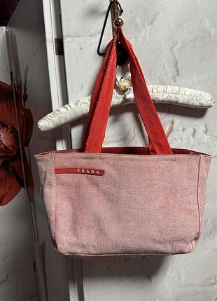 Сумка prada из ткани мадрас винтаж б у