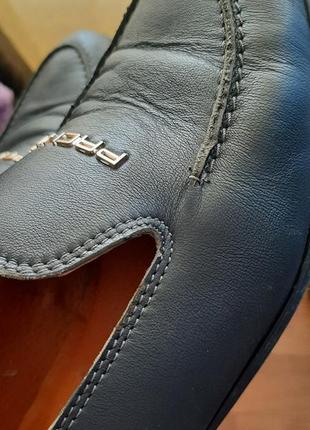 Туфли женские (лоферы) кожаные темно синие. р.40 (26см)2 фото