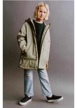 Куртка водонепроницаемая zara  оливковая 128
