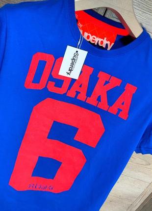 Мужская хлопковая модная винтажная футболка superdry osaka 6 в синем цвете размер xl4 фото