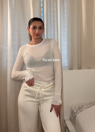 Лонг з вмістом вовни в рубчик zara