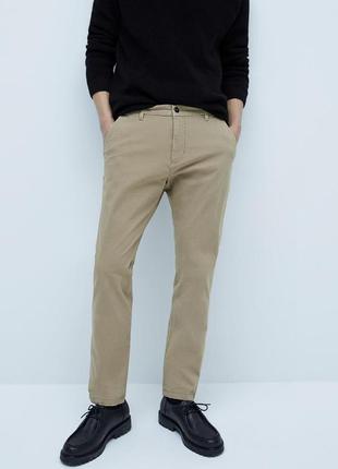 Бежеві пісочні чоловічі штани zara