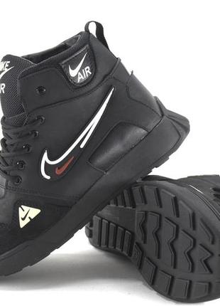 Зимові шкіряні кросівки nike, черевики найк на хутрі. унісекс. зимові