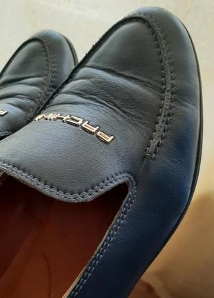 Туфли женские (лоферы) кожаные темно синие. р.40 (26см)4 фото