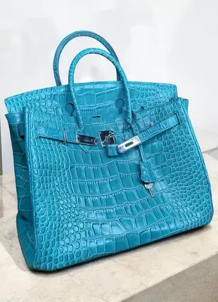 Оригинальная женская|мужская сумка-тоут — hermes birkin 35 croco alligator