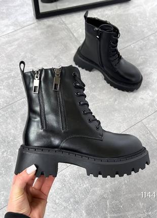 Ботинки molno, черные, натуральная кожа, зима