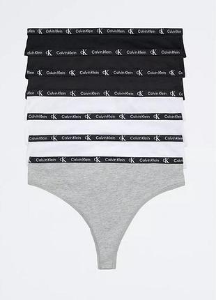 Набор женских коттоновых трусиков calvin klein с логотипом размер xl 7 шт