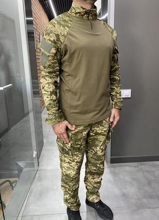 Армейская кофта убакс, украинский пиксель, размер xxl, со вставками под локти, wolftrap, тактическая рубашка5 фото