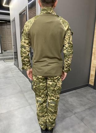 Армейская кофта убакс, украинский пиксель, размер xxl, со вставками под локти, wolftrap, тактическая рубашка6 фото