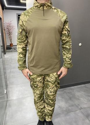 Армейская кофта убакс, украинский пиксель, размер xxl, со вставками под локти, wolftrap, тактическая рубашка2 фото