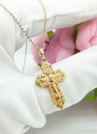 Подвеска медсплав, цепь 45см и кулон крестик крестик, закутная