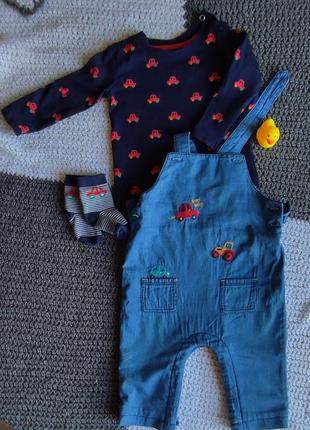 Костюм батник+полукомбинезон 6-9мис