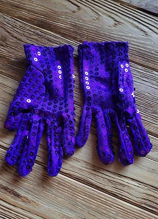 Перчатки дитячі з паєтками