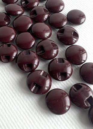 Ґудзик блузочний глянцевий на ніжці бордо 15мм пластик