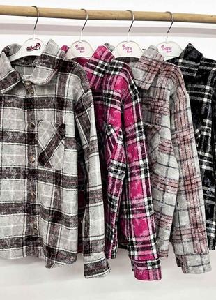 Подростковая байковая рубашка жакет детский