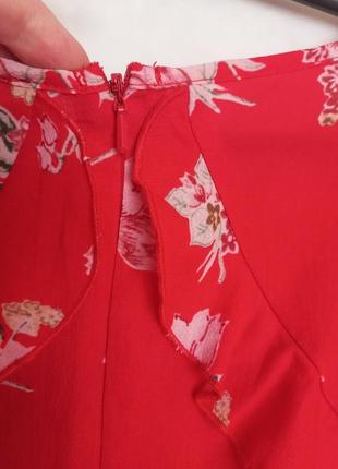 Сукня плаття червоне квітковий узор7 фото