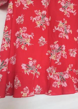 Сукня плаття червоне квітковий узор4 фото