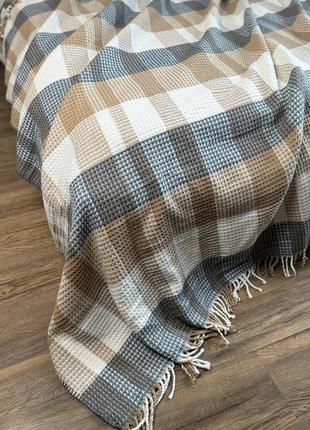 Бавовняний плед з бахромою, мустанг