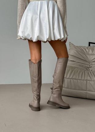 Чоботи жіночі шкіра бежеві