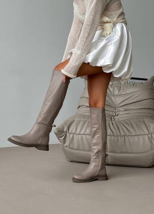 Чоботи жіночі шкіра бежеві