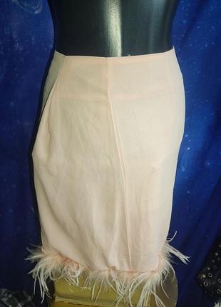 Нежная шифоновая юбка с перьями