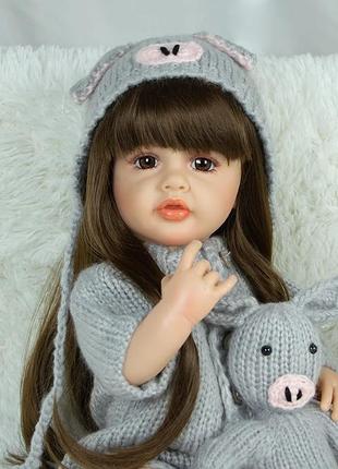 Силиконовая коллекционная кукла реборн reborn девочка оливия полностью анатомическая (виниловая кукла) высота3 фото