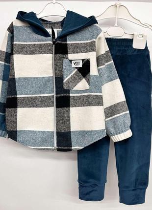 Костюм для мальчика и девочки. кашемир+велюр мех