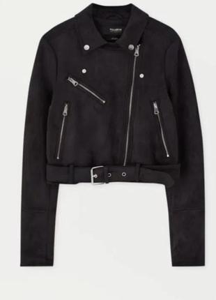 Замшева куртка pull&amp;bear