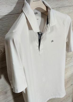 Мужская модная  футболка поло calvin klein golf в белом цвете размер s4 фото
