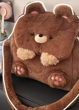 Сумка рюкзак плюш мультяшний кавайний ведмедик
