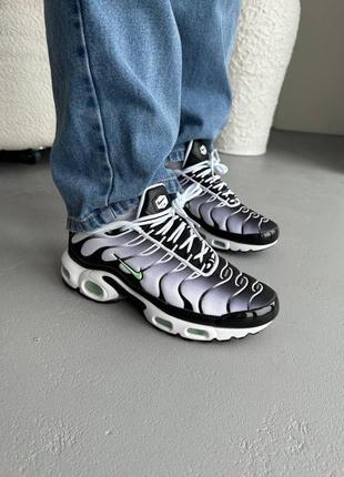 Мужские кроссовки nike air max tn plus черно белые повседневные кроссовки на лето легкие спортивные кроссовки9 фото