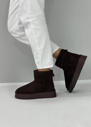 Уггі жіночі натуральна замша колір шоколад