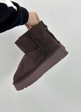 Уггі жіночі натуральна замша колір шоколад