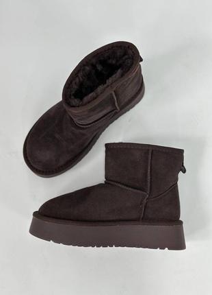 Уггі жіночі натуральна замша колір шоколад
