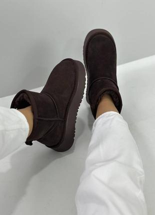 Уггі жіночі натуральна замша колір шоколад
