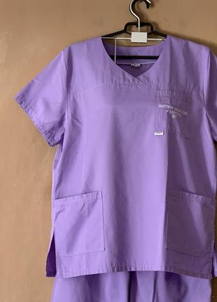 Медицинская одежда медицинский костюм сиреневого цвета размер s m3 фото