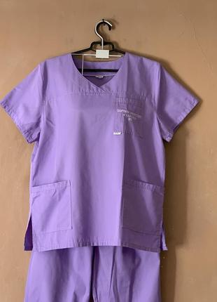 Медицинская одежда медицинский костюм сиреневого цвета размер s m2 фото