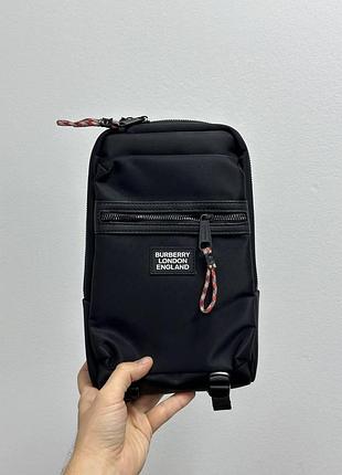 Чоловіча сумка burberry black nylon crossbody bag 17 х 27 х 5 см